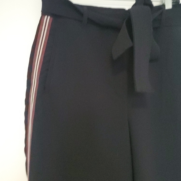 Aritzia Wilfred Tie Front pants with black white and red side stripe - Picture 6 of 6
